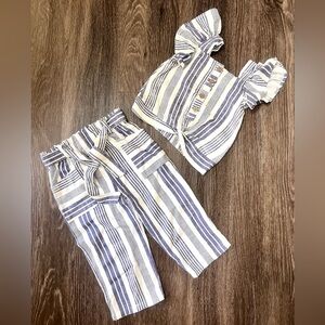 Jessica Simpson Striped Two-Piece Set with Ruffle Sleeves size 2T